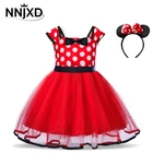 Платье-мышь для девочек, детская одежда, пасхальное платье для маленьких девочек, вечерние для дня рождения, повседневная одежда в горошек, платья