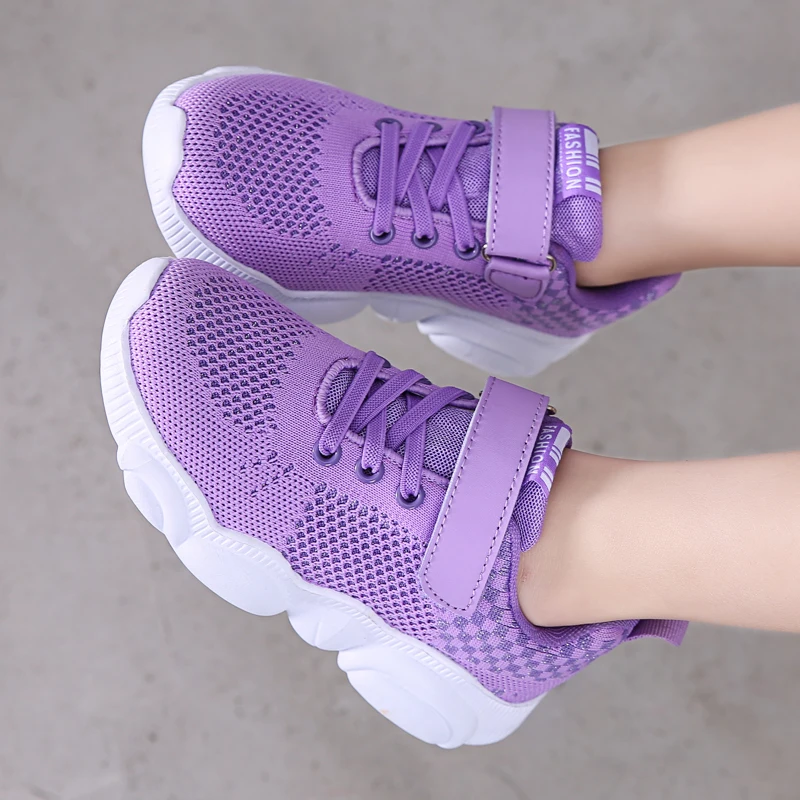 Новинка Дышащие Детские кроссовки обувь для бега модные девочек спортивная