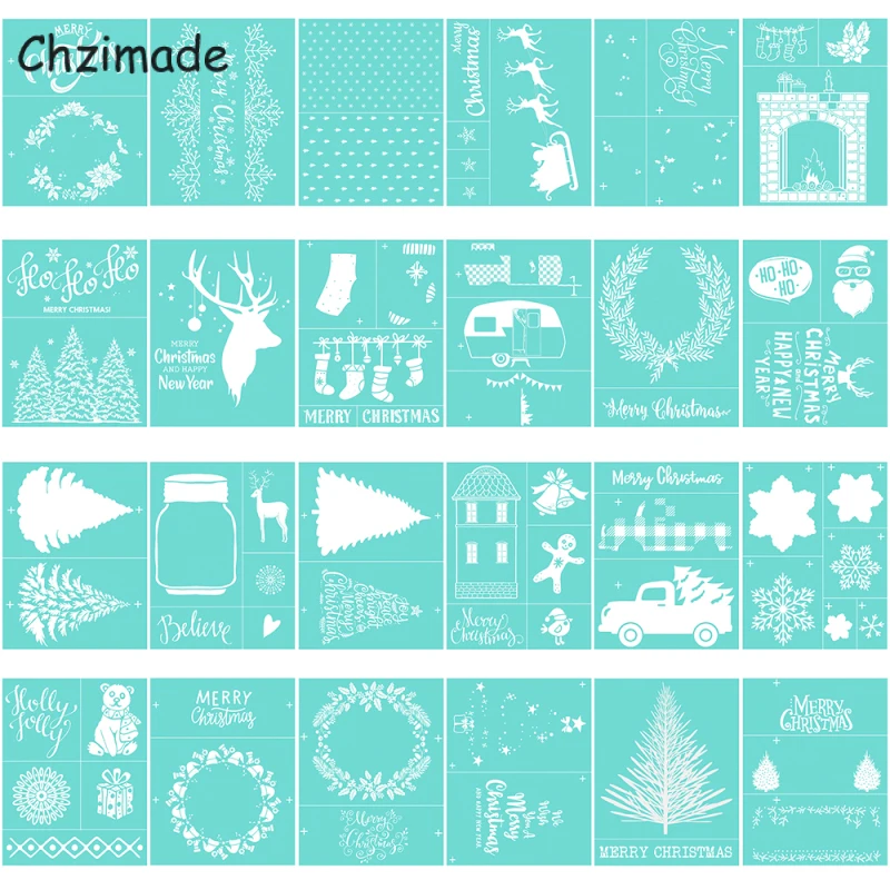 

Трафарет шелкографии Chzimade, самоклеящийся трафарет для трафаретной печати на Рождество, фестиваль, 21x28 см, для футболок, рукоделия «сделай са...