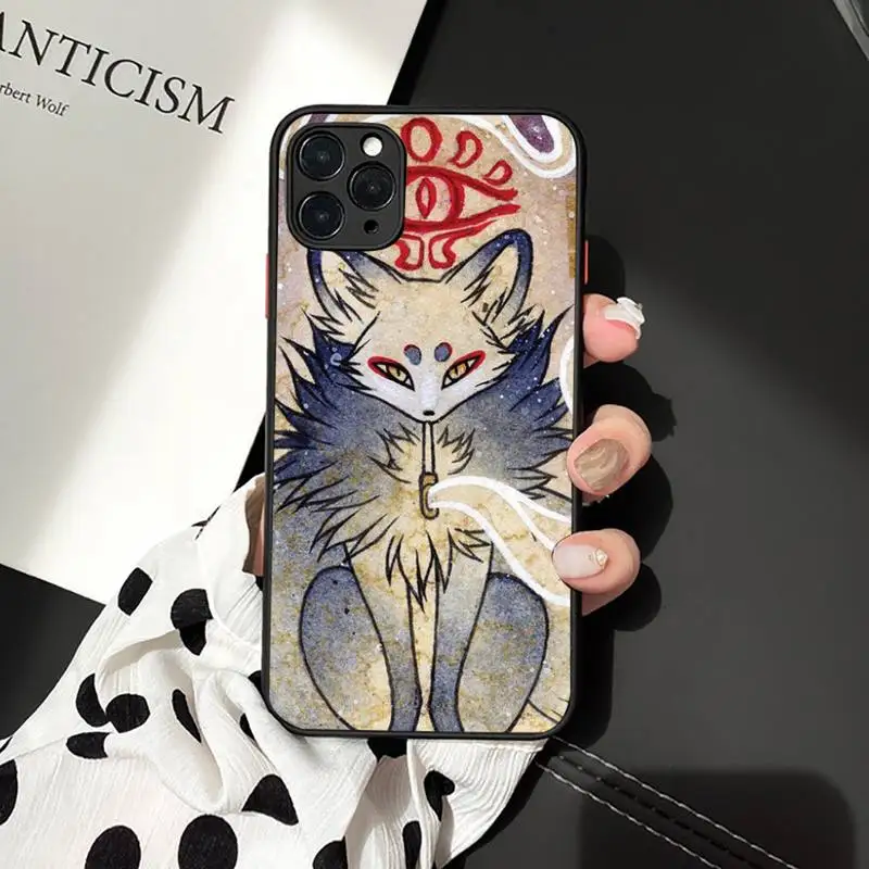 

Japanese Style Anime Fox Phone Case Matte Transparent for iPhone 7 8 11 12 s mini pro X XS XR MAX Plus cover funda