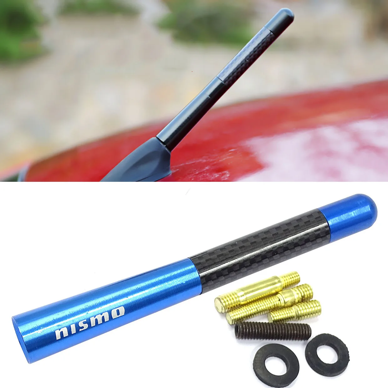 Черная короткая автомобильная антенна из углеродного волокна 4 7 дюйма fm с