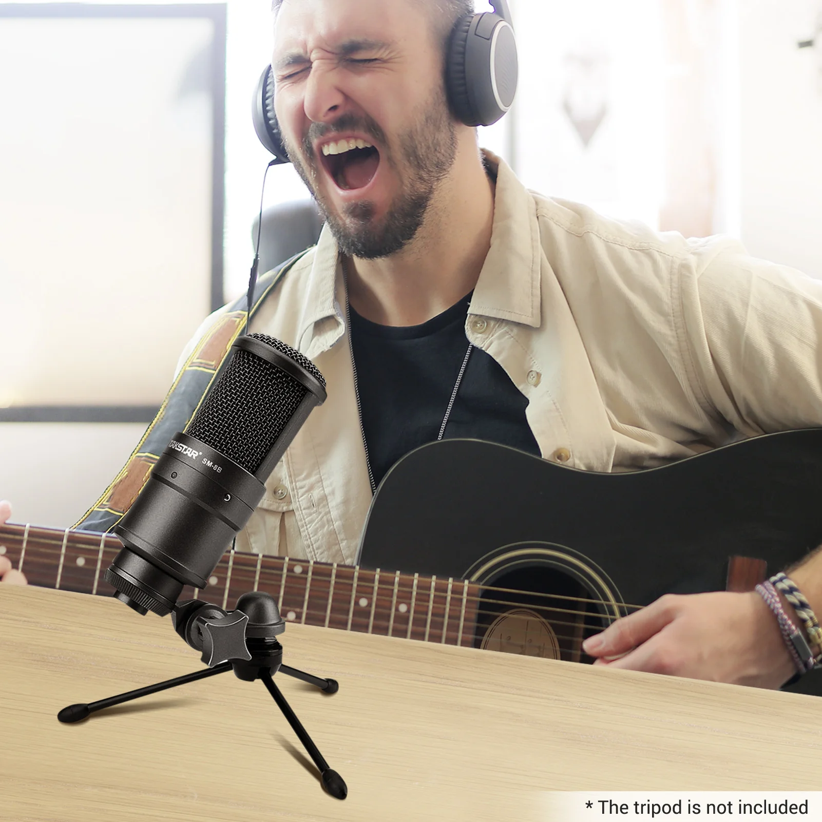 

TAKSTAR SM-8B Side-address Microphone Condenser Mic with Windscreen Mounting Adapter Carry Case for Recording Performance