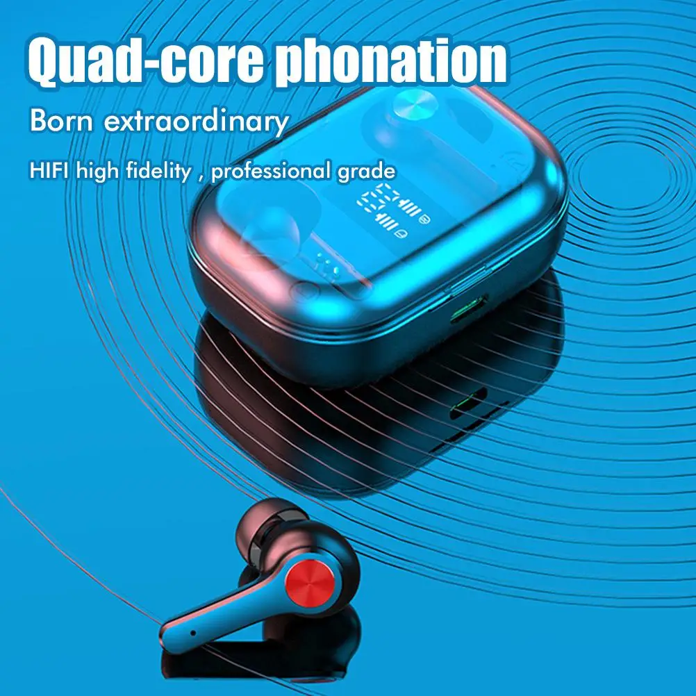 

T28 TWS Wireless Bluetooth 5.0 Earphones HD Touch Control Sports Headphones Waterproof with Mic In-ear Stereo Earbud Headset