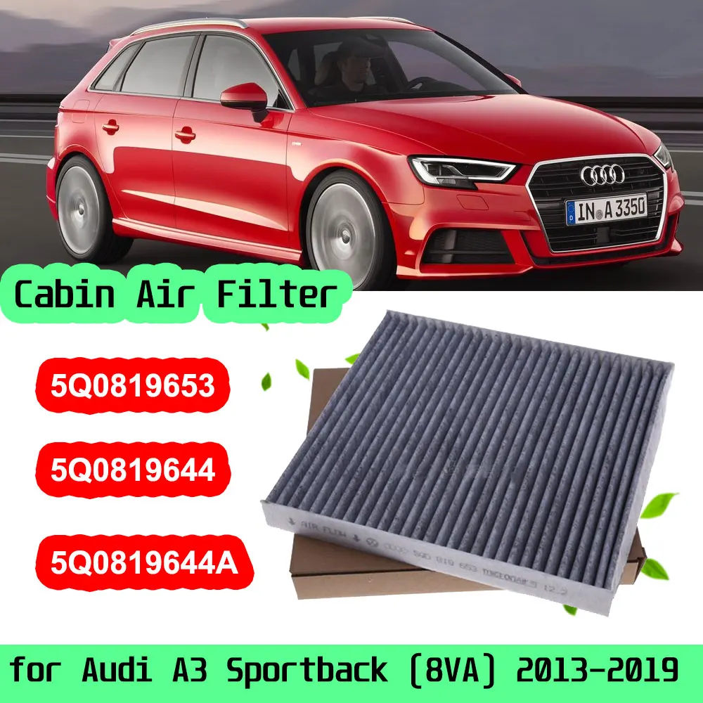

Car Cabin Air Conditioning Filter for Audi A3 Sportback 8VA 2013 2014 2015 2016 2017 2018 2019 S3 RS3 RS 3 S Line 5Q0819653
