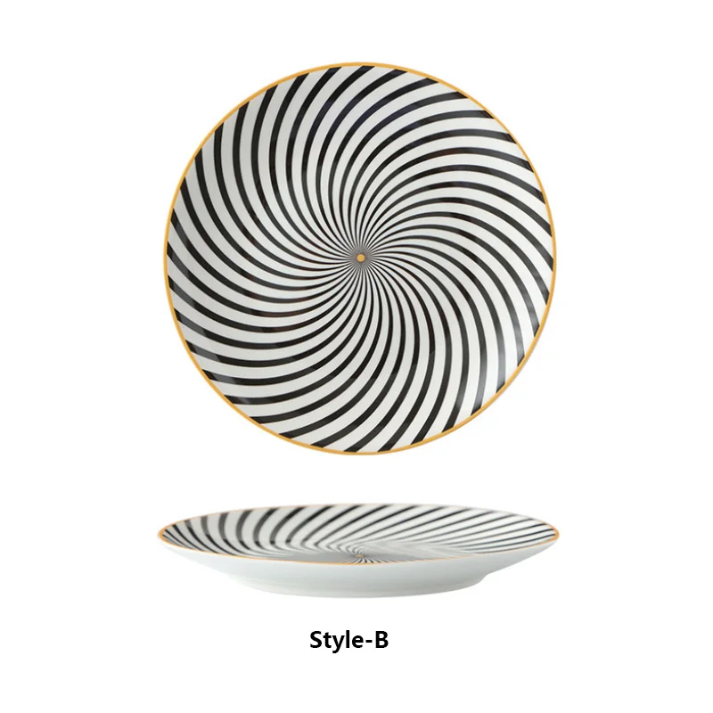 Style B 6/8/10 дюймов посуда Phnom penh в виде геометрических фигур посуда керамика ужин тарелки фарфоровые десертная тарелка посуда тарелка для торта - Цвет: Style B