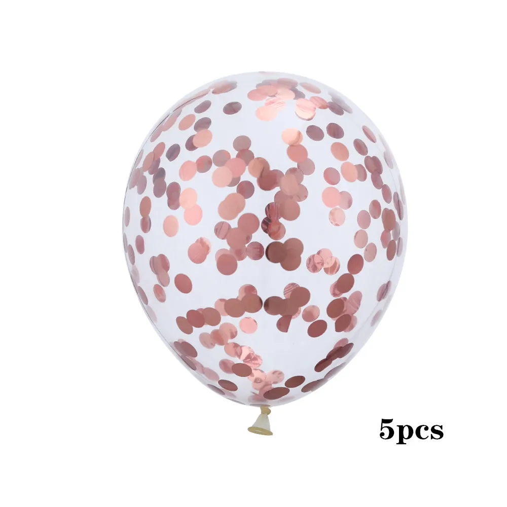 5pcs rose gold 18 дюймов розовое золото сердце фольгированный шар 10 дюймов белый розовый латексный шар воздушный шар "Конфетти" свадебное украшение день Рождения Вечеринка Детские игрушки - Цвет: 5pcs rose gold