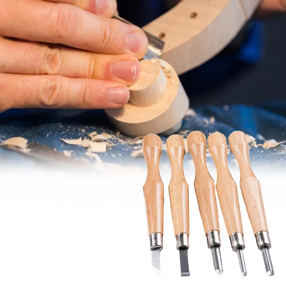 

5 шт. стамески для резьбы, полностью острые, устойчивые к истиранию, точная полировка, эргономичные, с оливковым сердечником, гравировальное ...