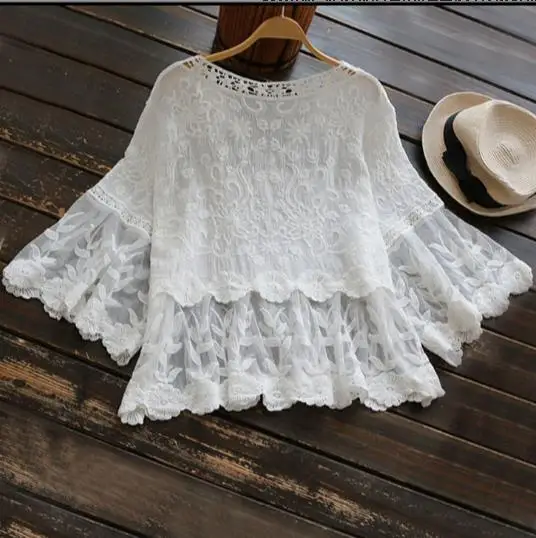 2020 Летняя женская блузка свободная v образный вырез перспективная Цветочная