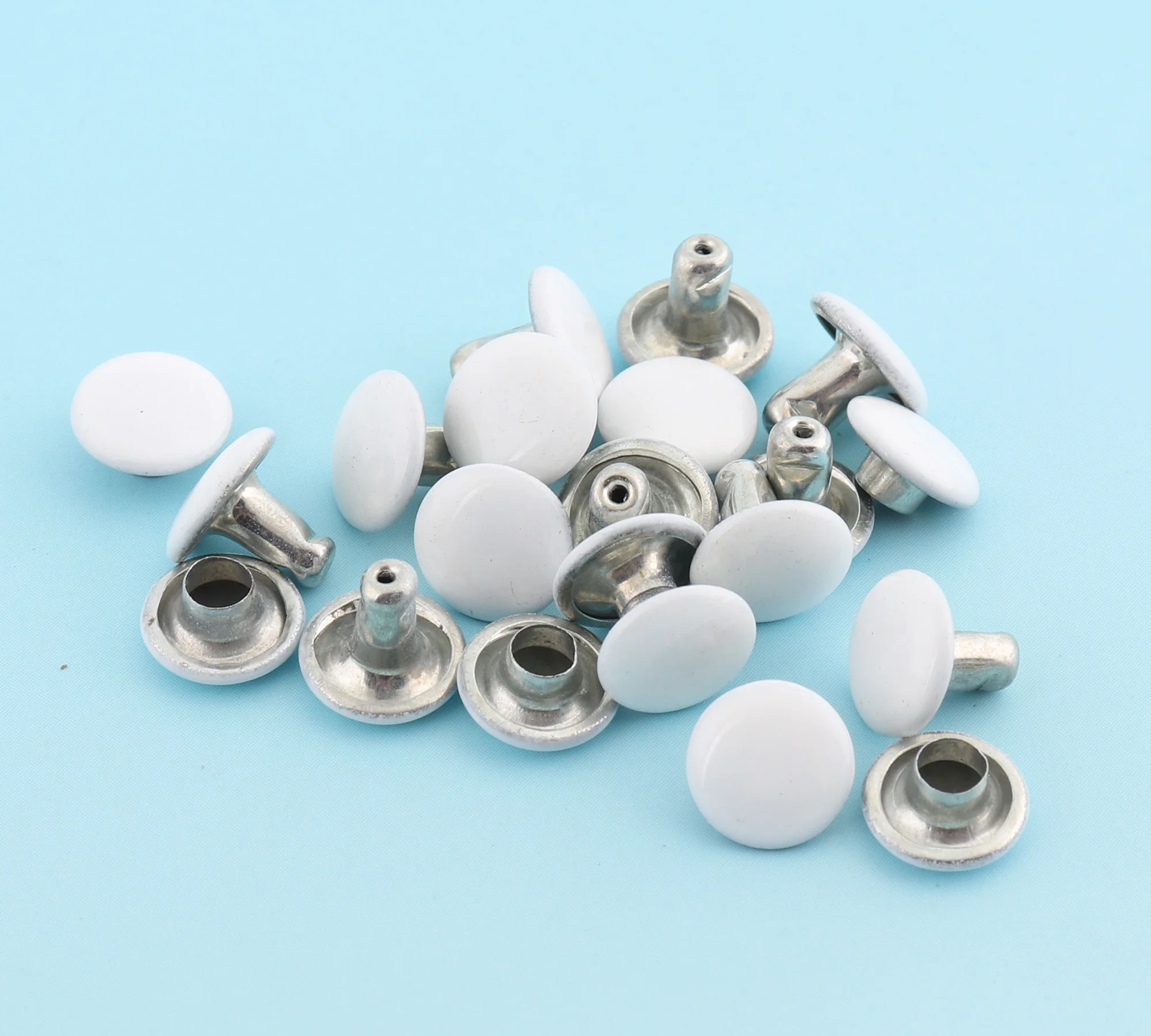 Double Cap Rivets 100sets 8mm White/black Round Leathercraft Purse Notions Metal Studs for Bag/ Belt | Дом и сад