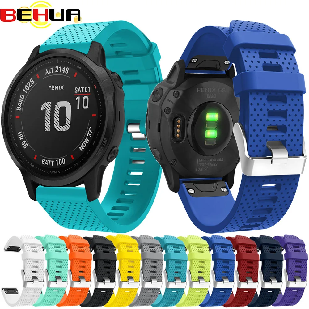 20 мм ремешок для часов Garmin Fenix 6S часы с быстрым выпуском легко подходят силиконовый ремешок на запястье ремни для Garmin Fenix 5s Plus ремень