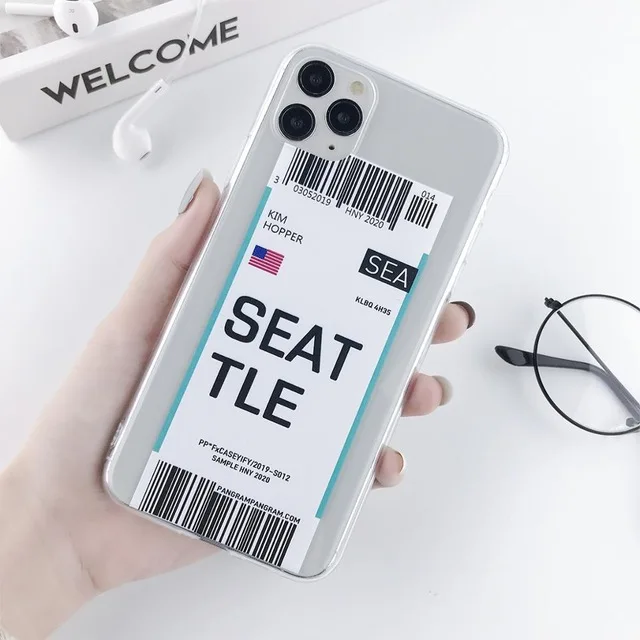 AC8883 Moskado чехол с воздушным давлением для iPhone 11 X XR XS Max воздушный билет штрих-код этикетка мягкий термополиуретановый чехол для iPhone 6 6S 7 8 7Plus - Цвет: AC8883