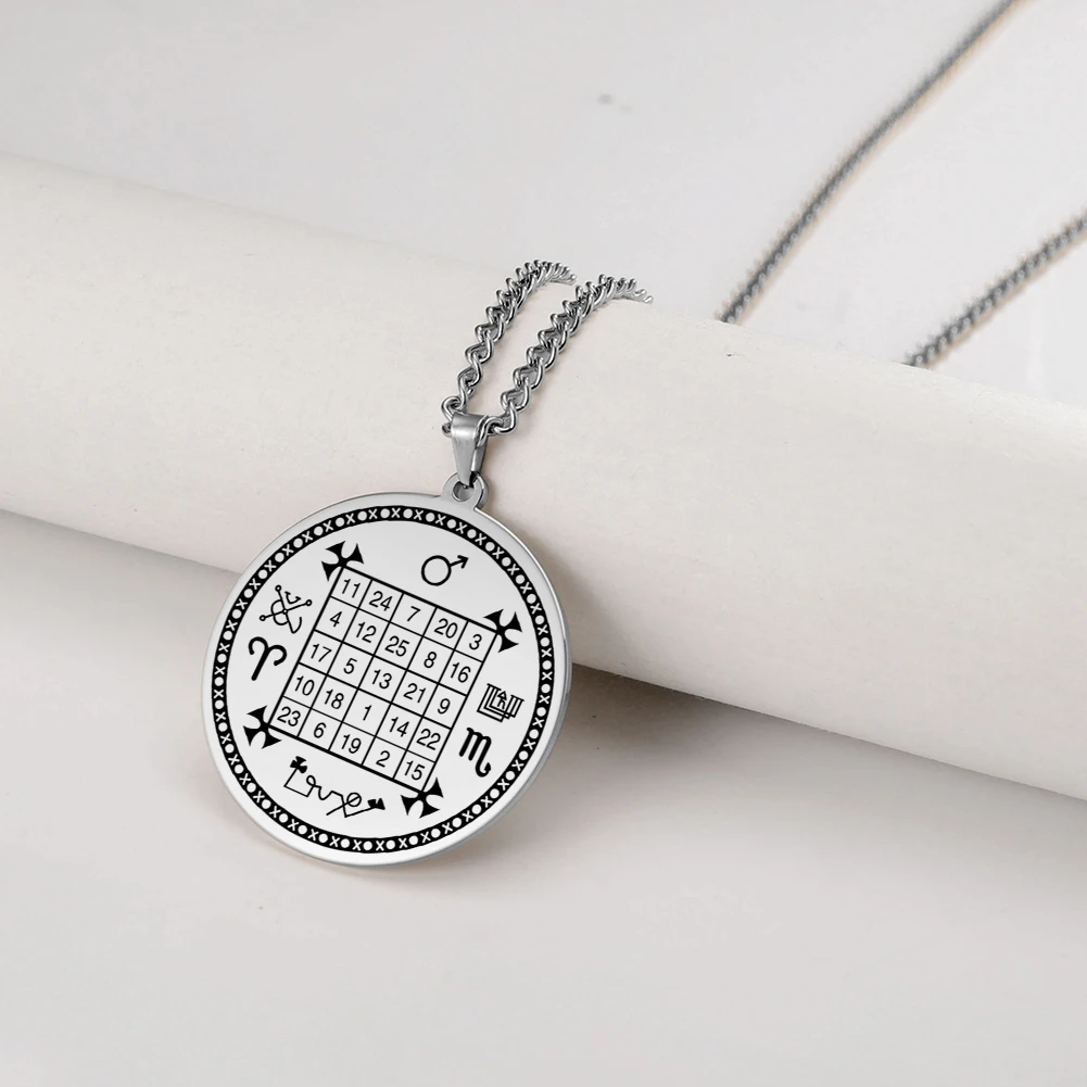 Цифровой деловой талисман для привлечения денег мужское круглое ожерелье из