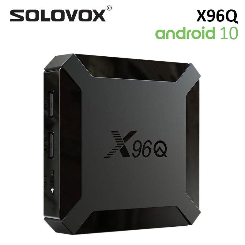 Приставка Смарт-ТВ SOLOVOX 2020 X96Q Android 10 2 + 16 ГБ 4 ядра Wi-Fi ГГц | Электроника