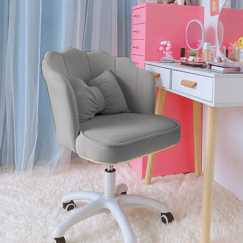 Luxury Velvet Computer Chair Comfortable Rotating Lifting Backrest Desk Office Makeup Stool for Bedroom Dormitory | Мебель