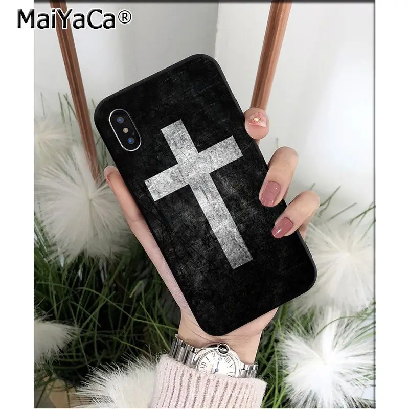Мягкий чехол для телефона MaiYaCa Jesus Christ Cross God Bless You из ТПУ iPhone X XS MAX 6 6S 7 7plus 8 8Plus 5 5S XR 11