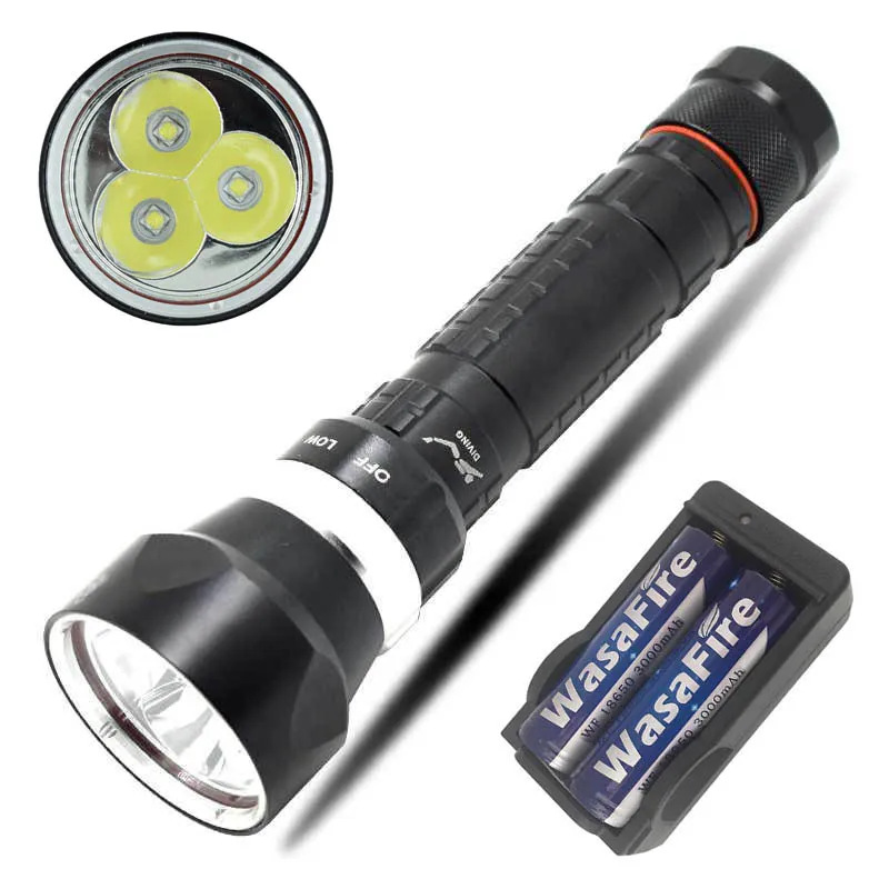 3x L2 светодиодный фонарь для подводного ныряния портативный светильник