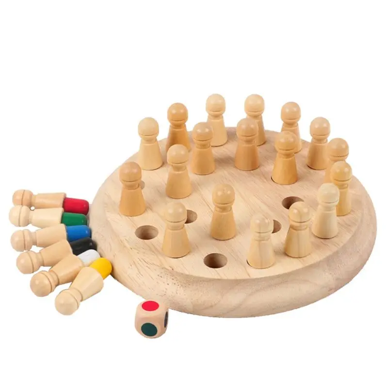 

Wooden Memory Chess Children Early Education Brain Toys Family Party Board Game