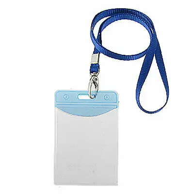 

2 Pcs Clear Vertical IC ID Name Cards Holders w Strap