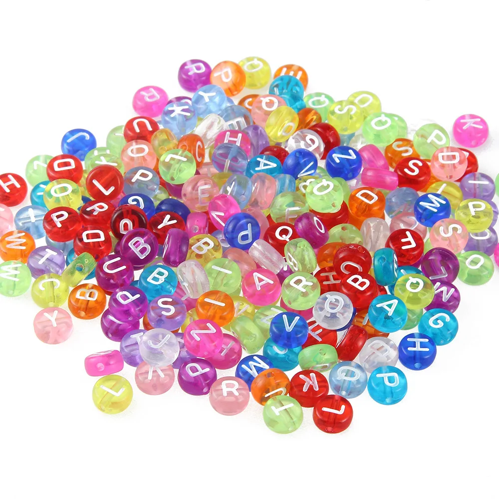 

1000pcs/lot 7mm Acrylic Beads Round Alphabet Letter Beads For Hanmade Craft Making DIY Decoration