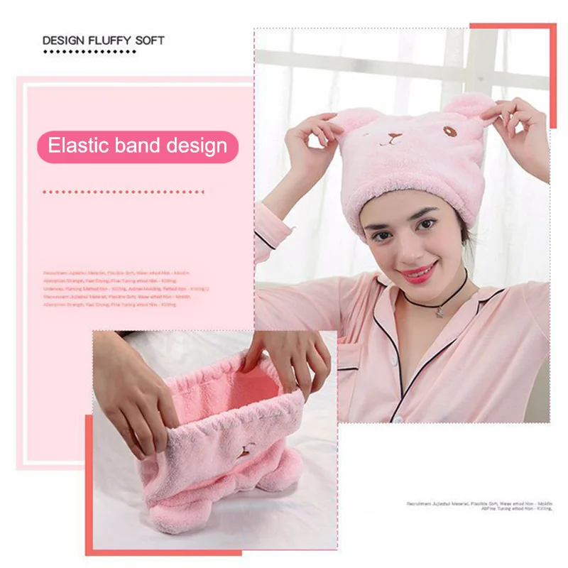 

Soft Thicken Hair Turban Quickly Dry Hat Wrapped Towel Bathing Cap Hair Shower Cap