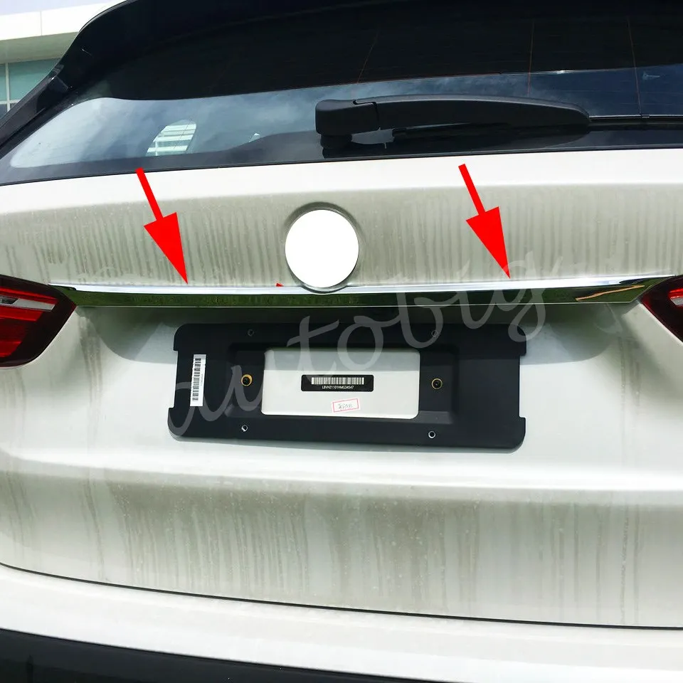 Хромовые задние багажник хвост ворота литья полосы для BMW X1 F48 2016 2020