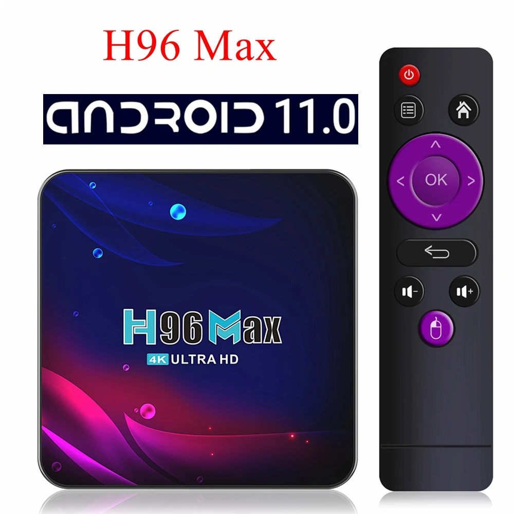 

H96 Max V11 Android 11.0 TV Box 4K Rockchip 3318 4G RAM 64GB ROM 2.4G/5GHz Dual Wifi BT 1080P Youtube Smart Media Player