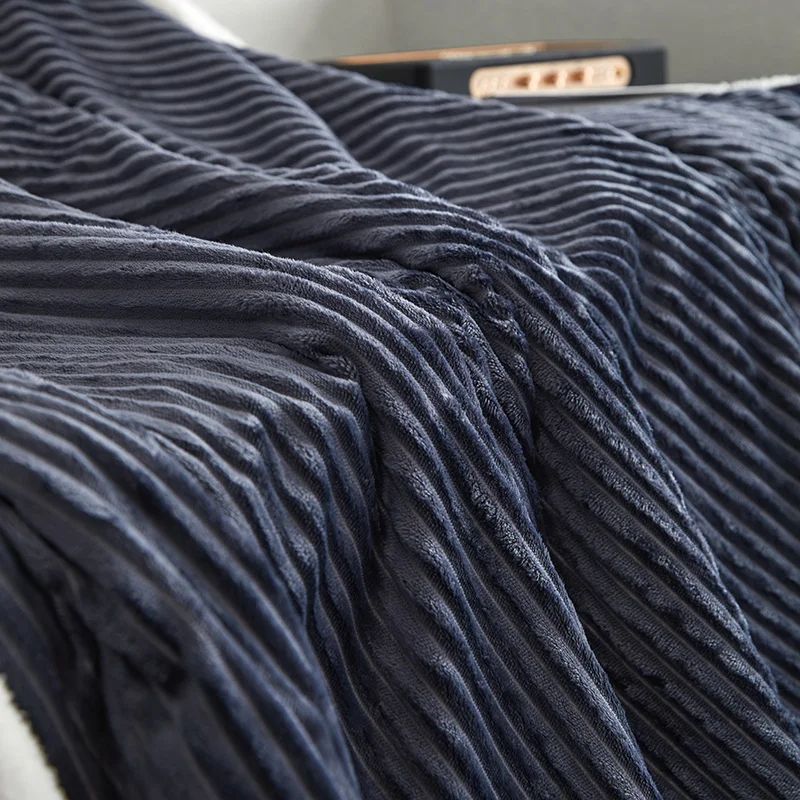 Lanlika Modern Dark Gray Blanket Fleece Flannel Bed Cover Duvet Double Bedspread Fluffy For Sofa Sheet | Дом и сад