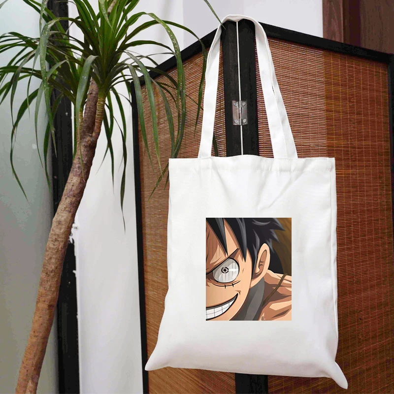 

One Piece Cloth Bag Folding Shopping Shopper Anime Designer Handbags Woman Free Shipping Bags Gifts for Female Teachers Canvas
