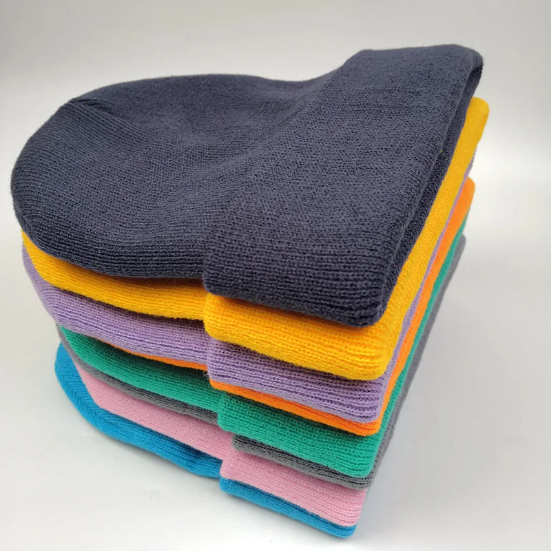 

Vintage Knitted Women Hats Beanie Hat Men Beanies Cap Solid Color Unisex Caps Winter Warm Hat Tide Bonnet All-match Streetwear