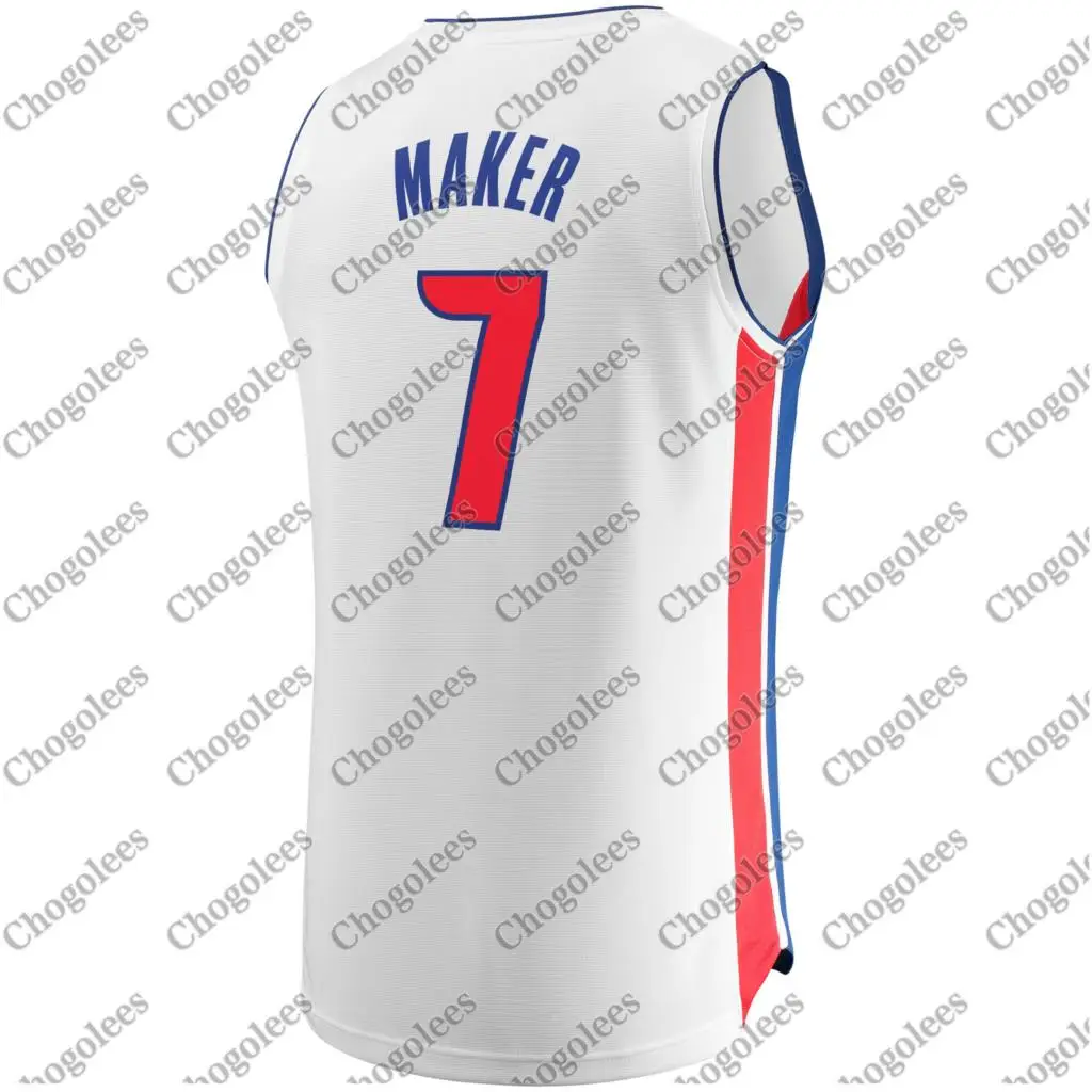 

Men Basketball Jersey Thon Maker Detroit Branded Fast Break Player Team Jersey Association Edition White