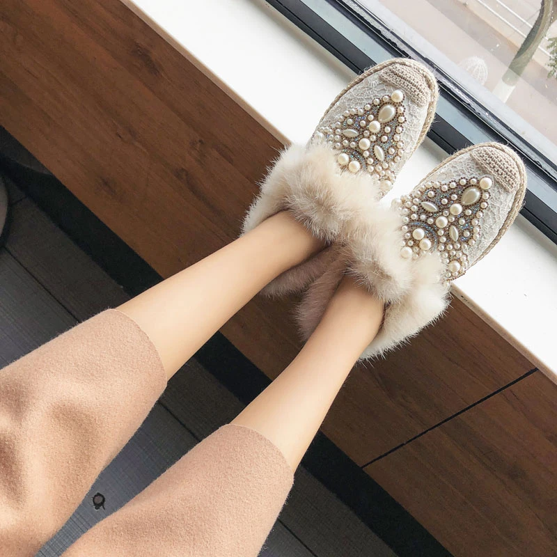 Роскошная обувь с украшением в виде кристаллов Жемчужная Нить бусина украшения