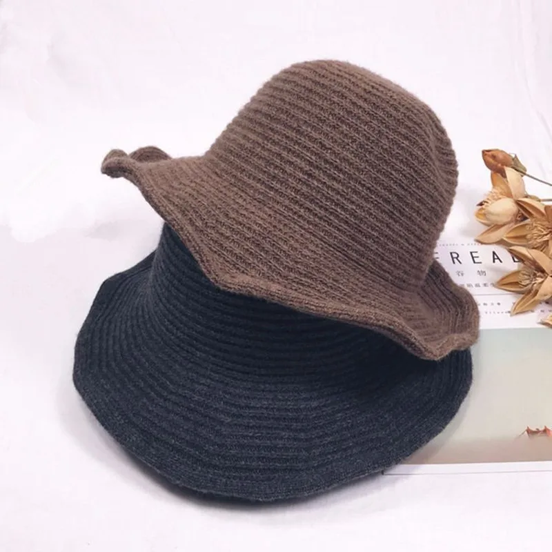 Модные женские зимние плотные вязаные крючком шапки рыбака женская теплая