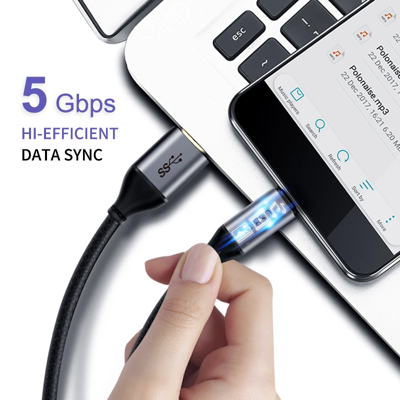 USB кабель CABLETIME Type C с поддержкой быстрой зарядки 5 Гбит/с 3 А|Кабели для мобильных