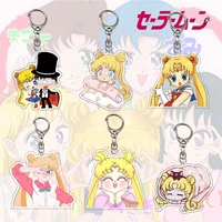 japan anime beautiful girl keychain figures cosplay acrylic key chain ring car keyring keychains accessories trinket women gifts