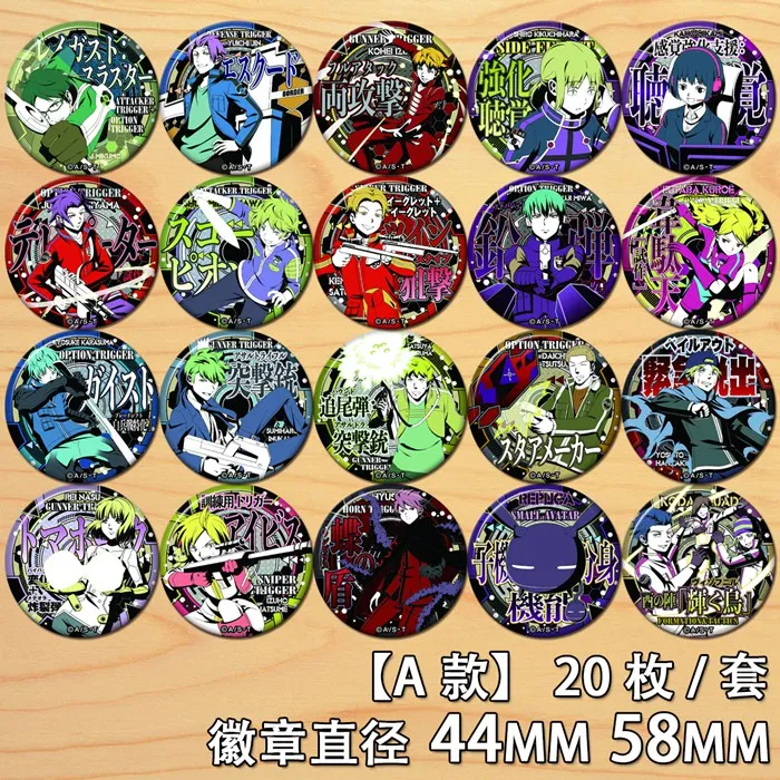 

Anime World Trigger Figure Badge Round Brooch Pin Gifts Kids Collection Toy