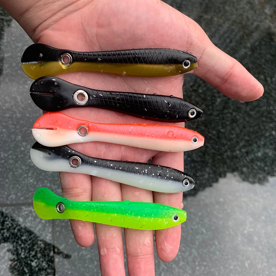 5Pcs/Lot 2g/6g Pesca Soft Fishing Lure Wobble Tail Small Loach Artificial Silicone Bionic Swimbait For Pike Bass |