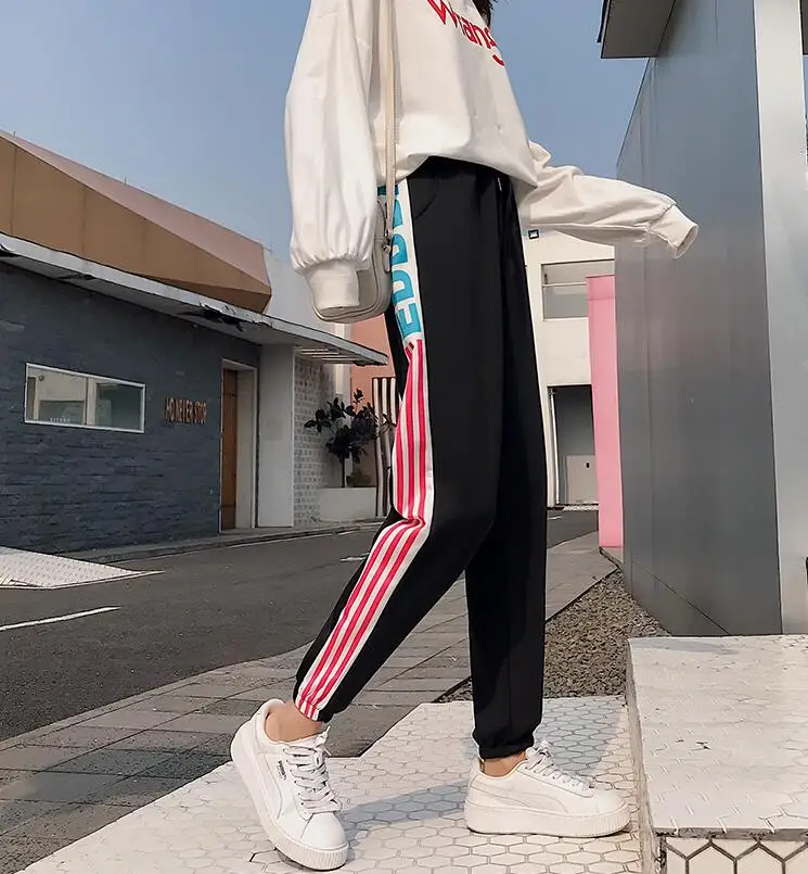 Осенние женские брюки японские Kawaii Harajuku Ulzzang повседневные свободные Ins Harlan повседневные брюки женская одежда для женщин
