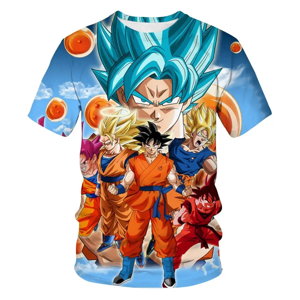 Dragon Ball 3d Футболка мужская футболка с круглым вырезом и коротким рукавом