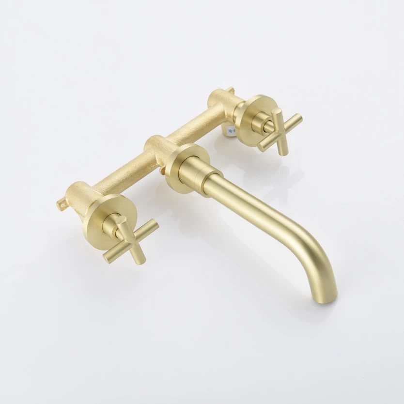 Смесители для раковины латунные Золотые/никелевые Золотые Квадратные смесители