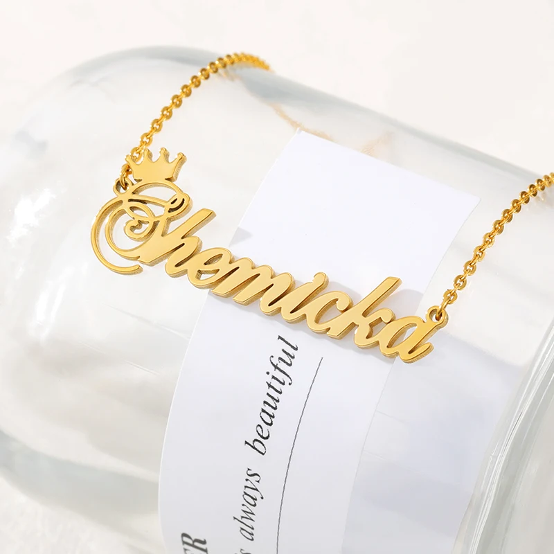 Rose Gold Color Personalized Customized Cursive Name Crown Ankles Leg Chain Bracelet Foot Jewelry Women Men Summer Party