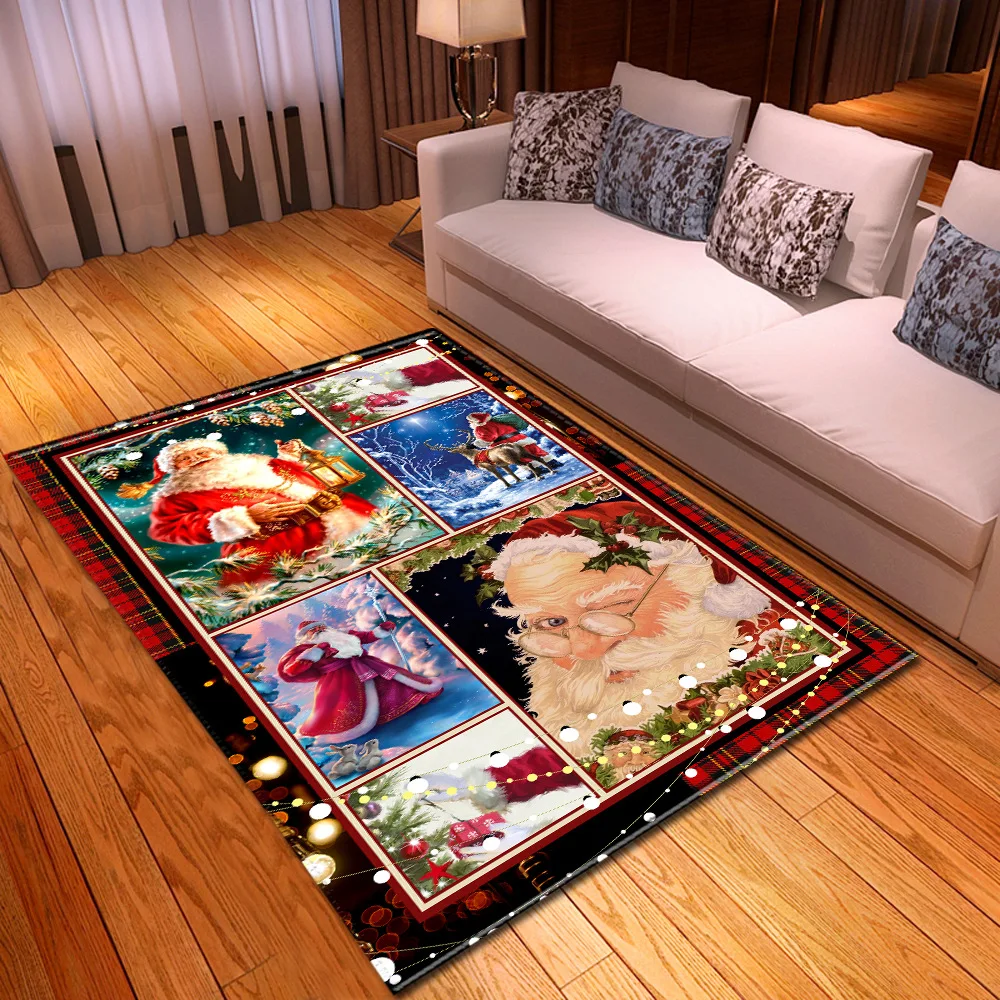 

Carpet for Living Room Christmas printing Children Rug Kids Room Decoration Carpet Home Hallway Floor Bedroom Bedside Mats
