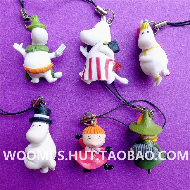 Новая детская игрушка 6 шт./лот Kawai милая moomin мультяшный маленький мой брелок