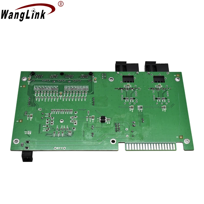 Wanglink Ethernet Switch Fiber 4 RJ45 2 SC Single Media Converter Fiber Optic Port PCB 10/100M