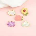 Женская эмалированная брошь в виде цветка, с цветами