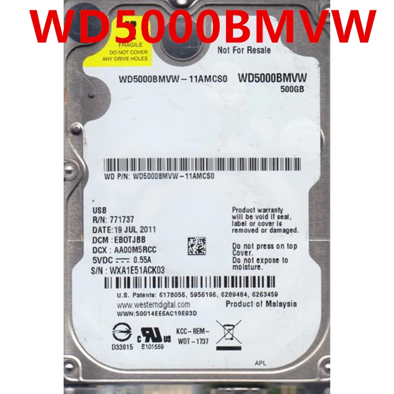 90%   HDD  WD 500  2, 5  IDE 32  5400 /   HDD   HDD  WD5000BMVW