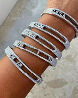 custom name bracelet with 5a zircon removable letter bangle women diy custom jewelry 26 alphabet personalized chiristmas gifts