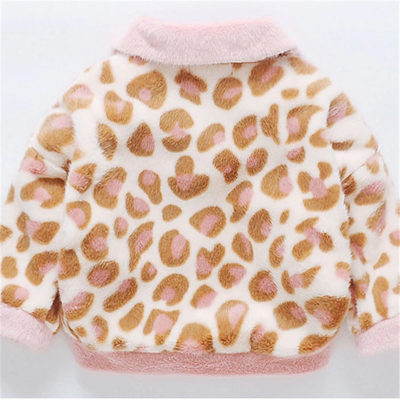 Зимние пальто для девочек Детская леопардовая Вельветовая плотная куртка модная