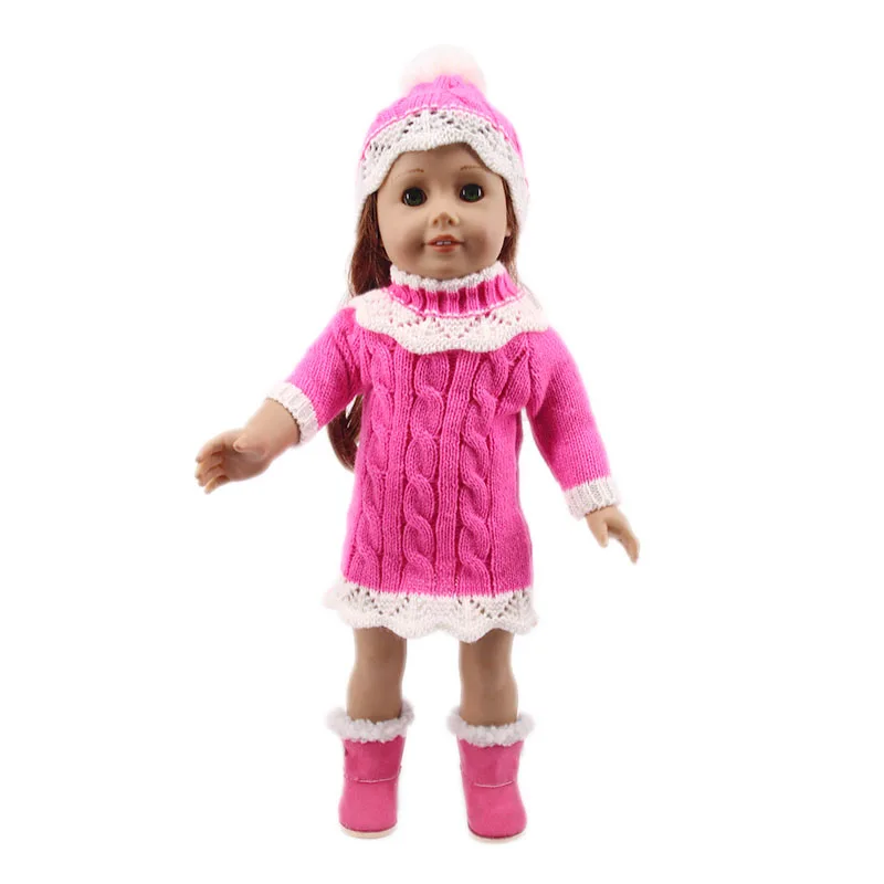 Baby Doll Clothes winter style Sweater Dress for 18 Inch Outfit Christmas Gift | Dolls Accessories