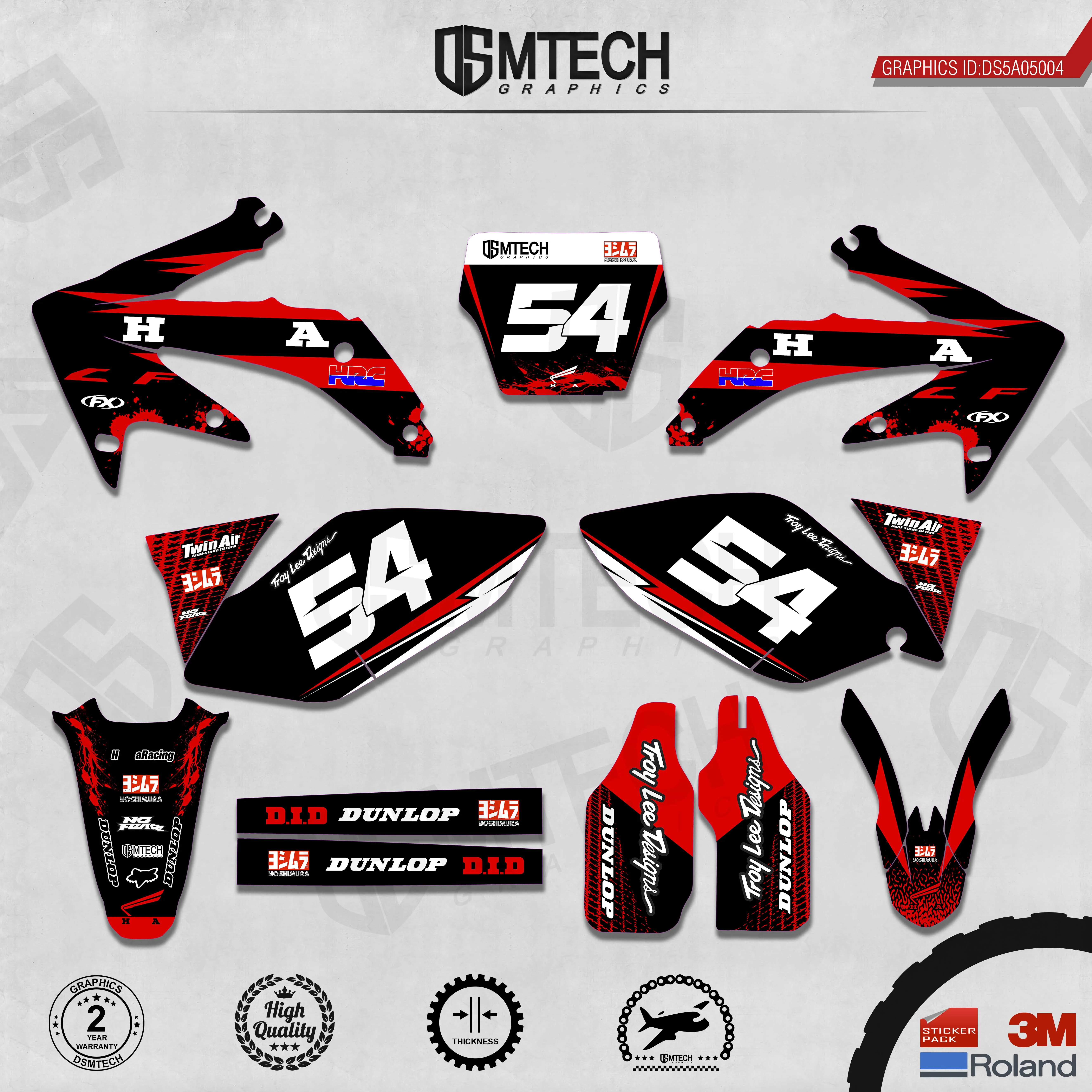 DSMTECH Customized Team Graphics Backgrounds Decals 3M Custom Stickers For 2005 2006 2007 2008  CRF450R 004