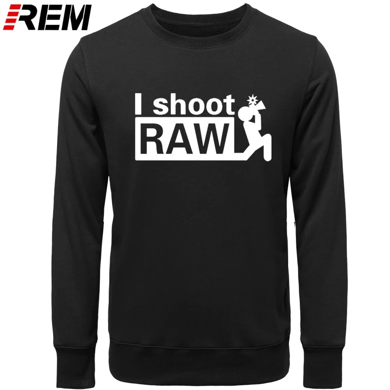 

REM Hoodies I shoot RAW Novelty Funny Creative Men's Men New Long Sleeve O Neck Cotton Casual Top Hoodies, Sweatshirts